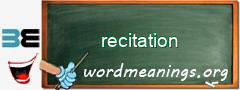 WordMeaning blackboard for recitation